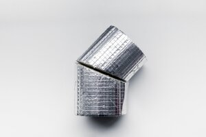 Coude en laine de roche Rockwool 90° revêtu daluminium 3 sections 35/30 mm