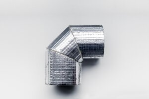 Codo de lana de roca Rockwool 90° revestido de aluminio 3 piezas 42/30 mm