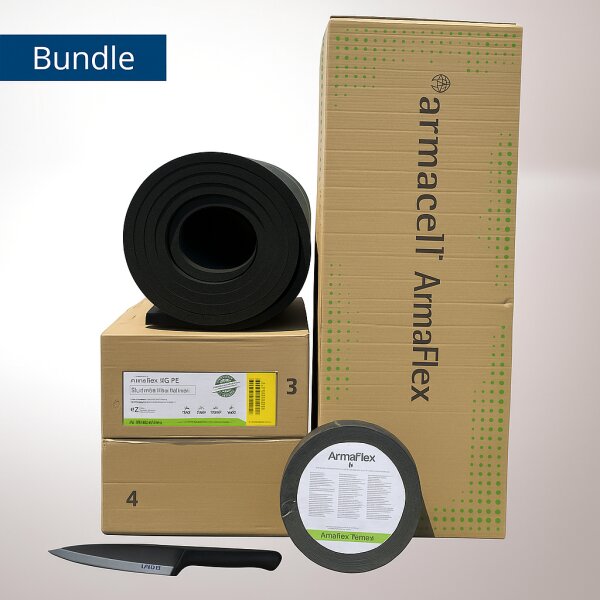 ArmaFlex HOME Insulation Selbstklebend 19mm x 6m² + Tapeband + Keramikmesser