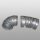 Galvanised sheet metal bend, four segments 130mm